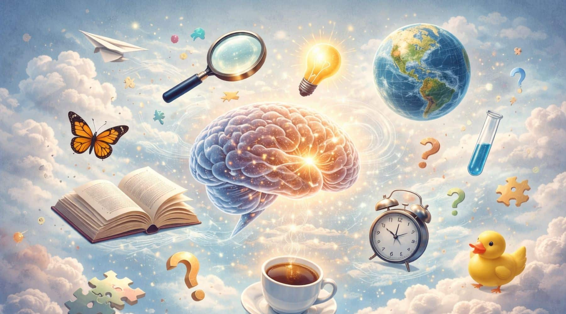 Absztrakt illusztráció a világ furcsa és érdekes működéséről